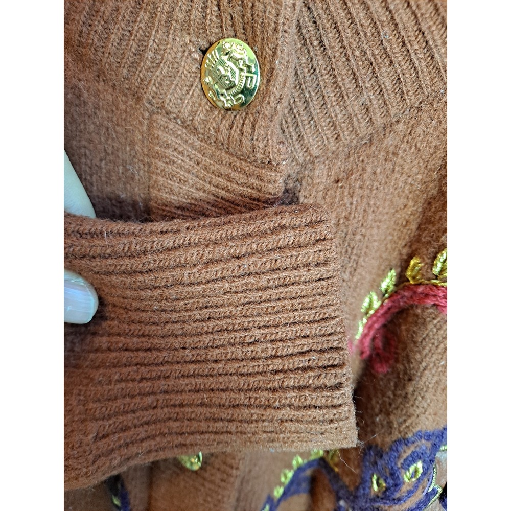 Suzelle Embellished Knit Cardigan Sweater  Angora Lambswool Blend Women's Medium - Picture 6 of 12